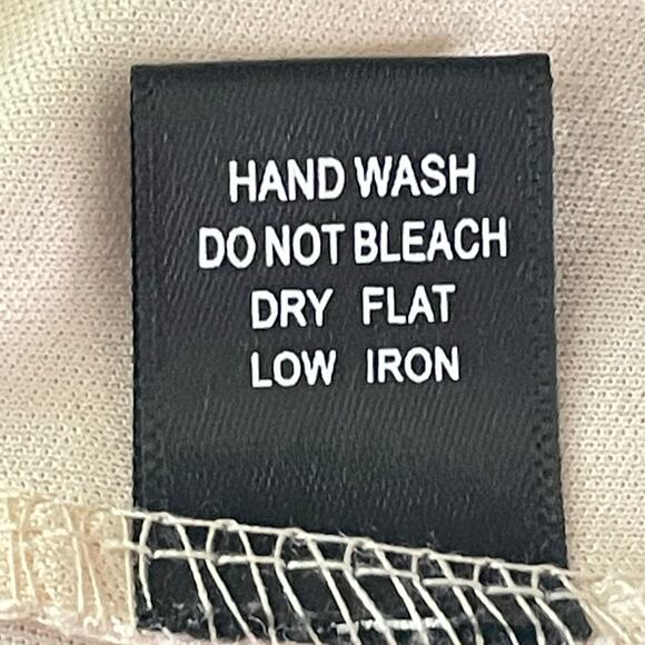 Story On Beige Tulle Satin Butterfly Applique Puff Sleeve Top LG Fairy Cottage - Picture 8 of 9